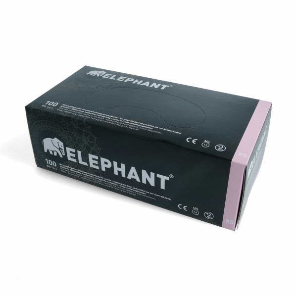 Elephant - Premium Handschuhe mit Lanolind Innenbeschichtung - 100 Stck. - Schwarz